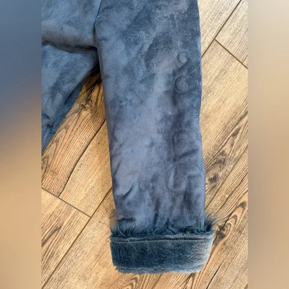 North Legend Faux Shearling Coat Boho Toggle Fur Trim Embroidered - Picture 6 of 14